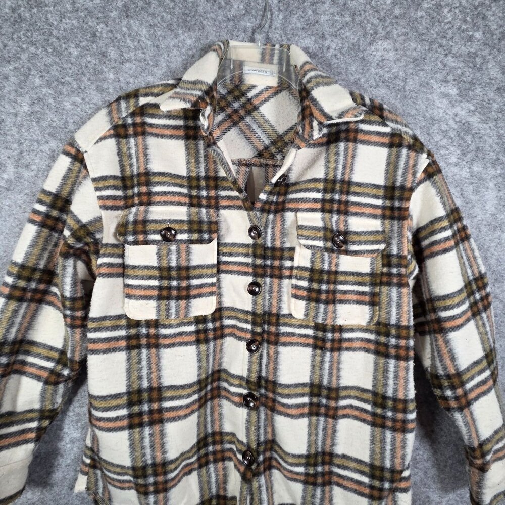 Staccato Women's Button Down Flannel Shirt-Jacket Plaid Size M - Picture 2 of 8